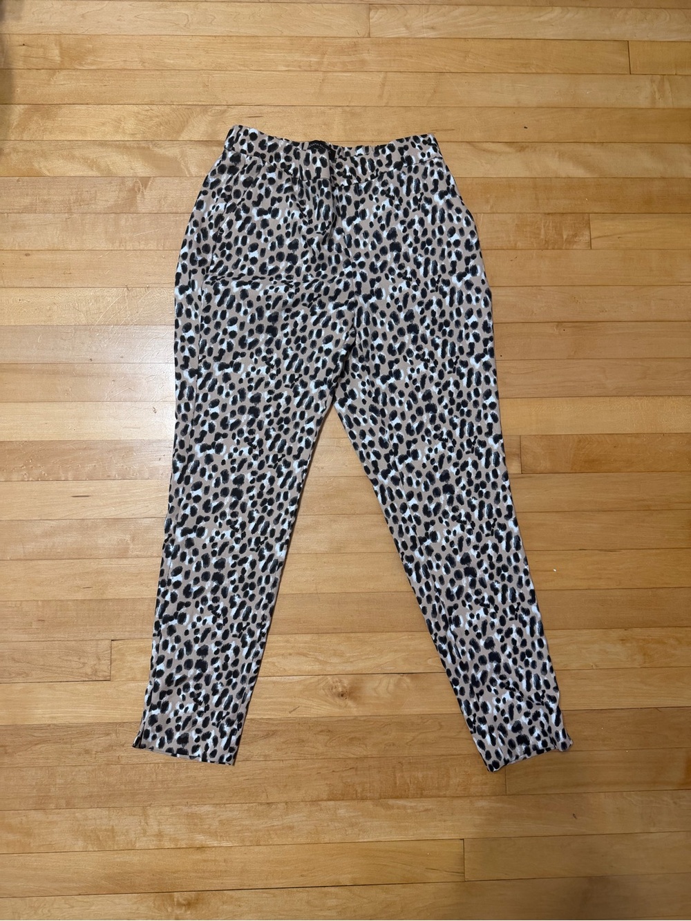 Banana Republic Leopard-Spot Skinny Pants in Beige and Black